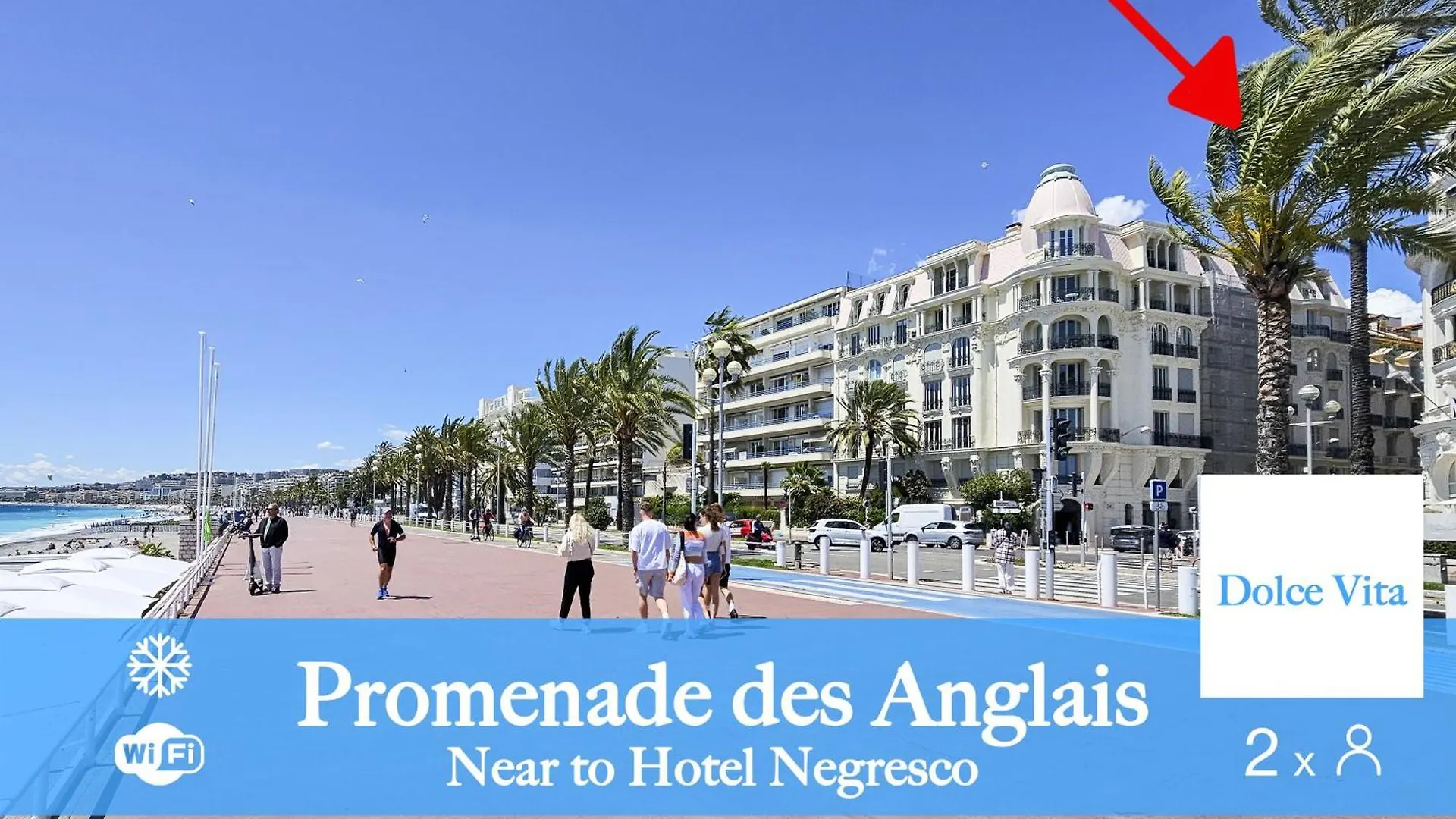 Palace Adly 2 Pers Wifi A/C Sea Daire Nice